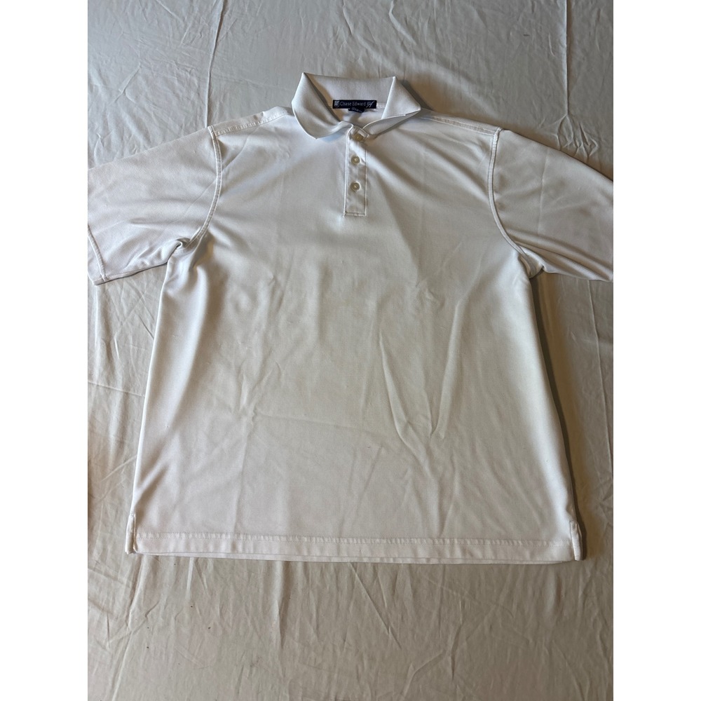 Chase Edward Golf Polo Shirt Mens Large White Good Condition Short Sleeve Sport